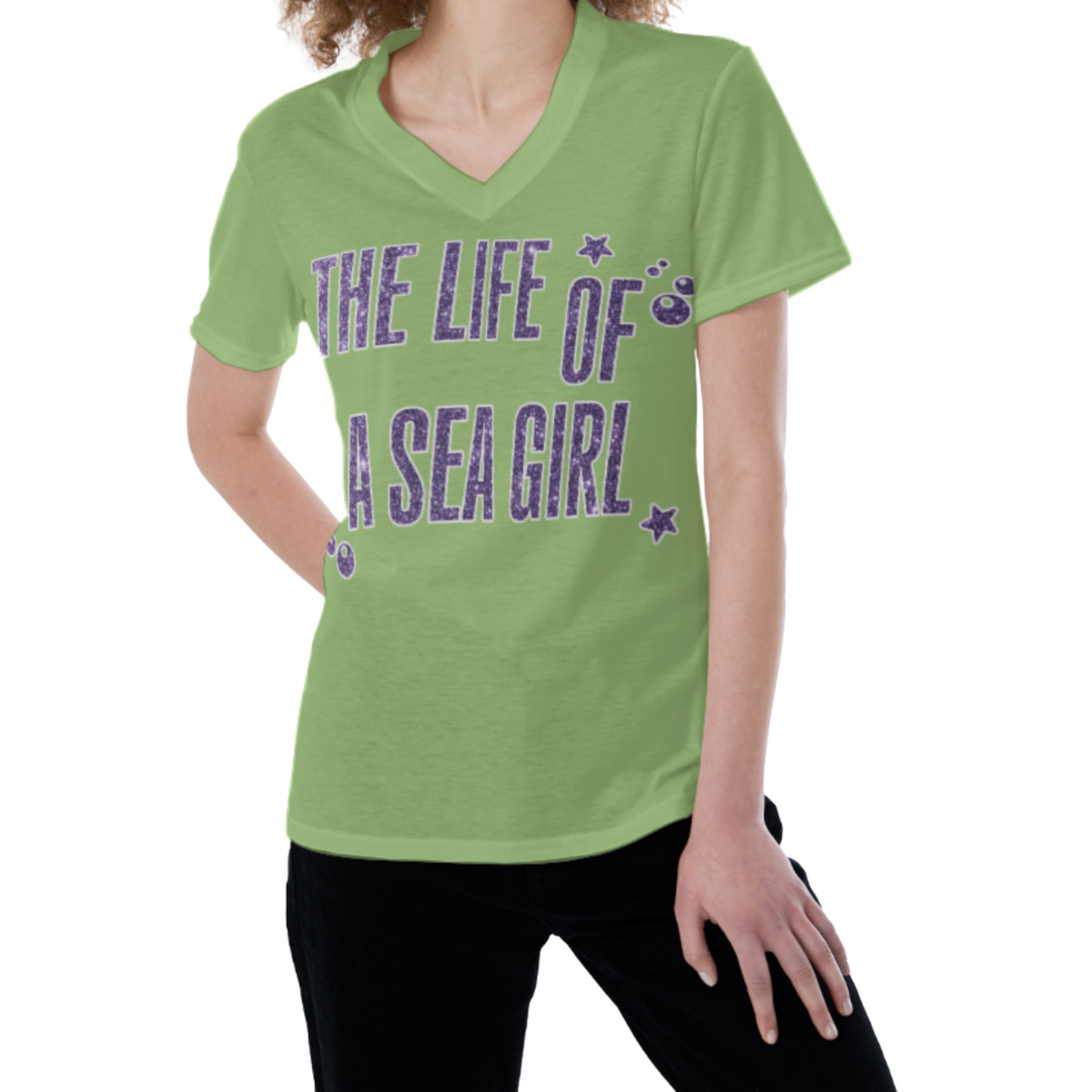 Sea Girl V-Neck T-shirt