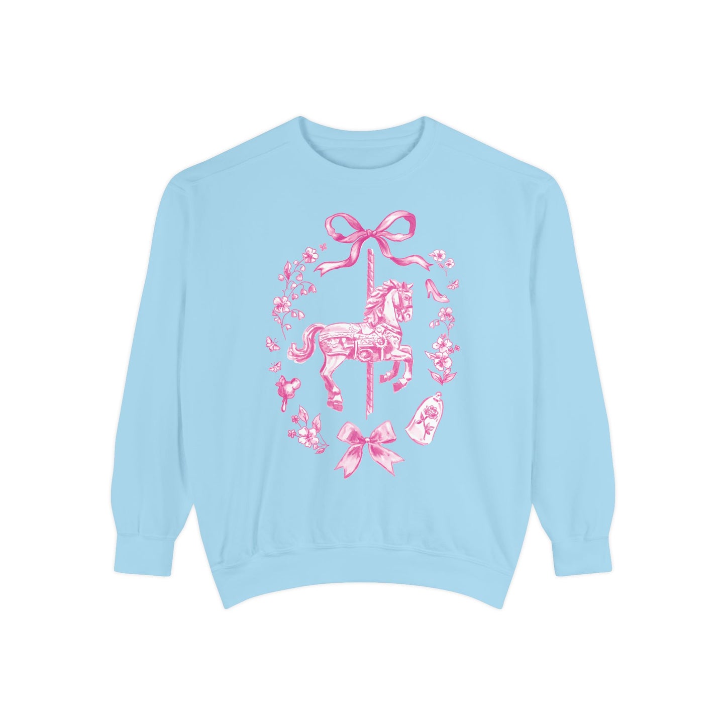 Coquette Carousel Sweatshirt (Pink) | Adult Comfort Colors Unisex