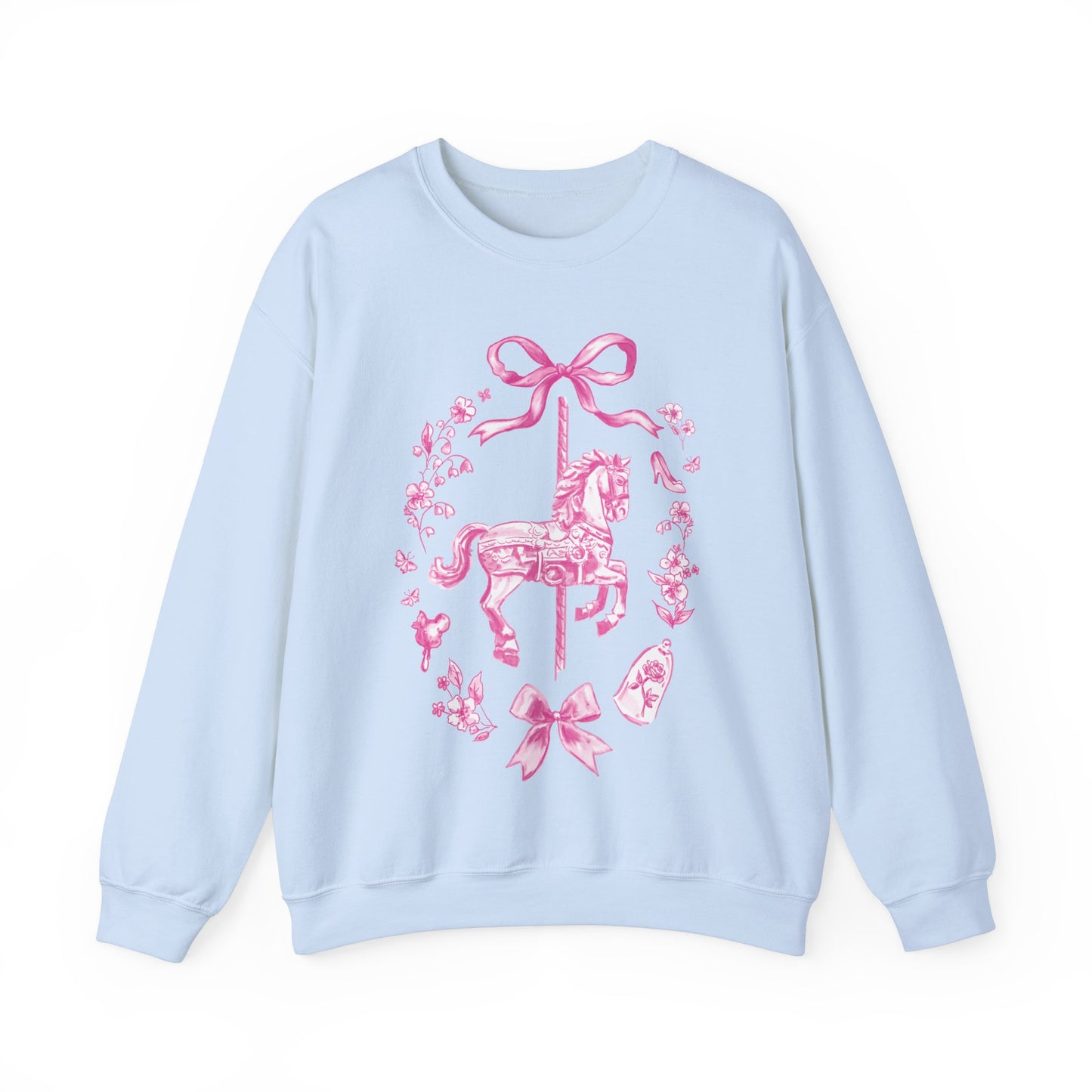 Coquette Carousel Sweatshirt (Pink) | Adult Gildan Unisex