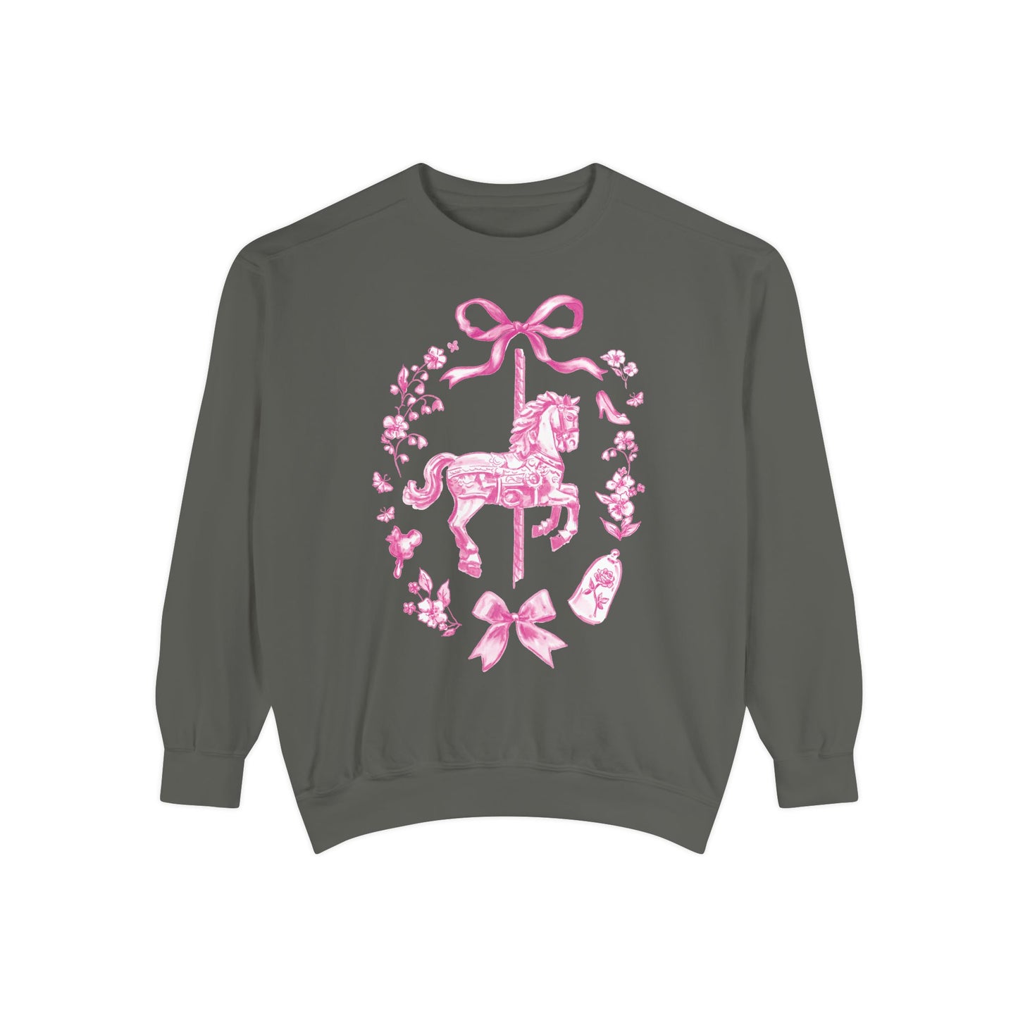 Coquette Carousel Sweatshirt (Pink) | Adult Comfort Colors Unisex