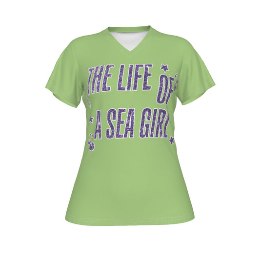 Sea Girl V-Neck T-shirt
