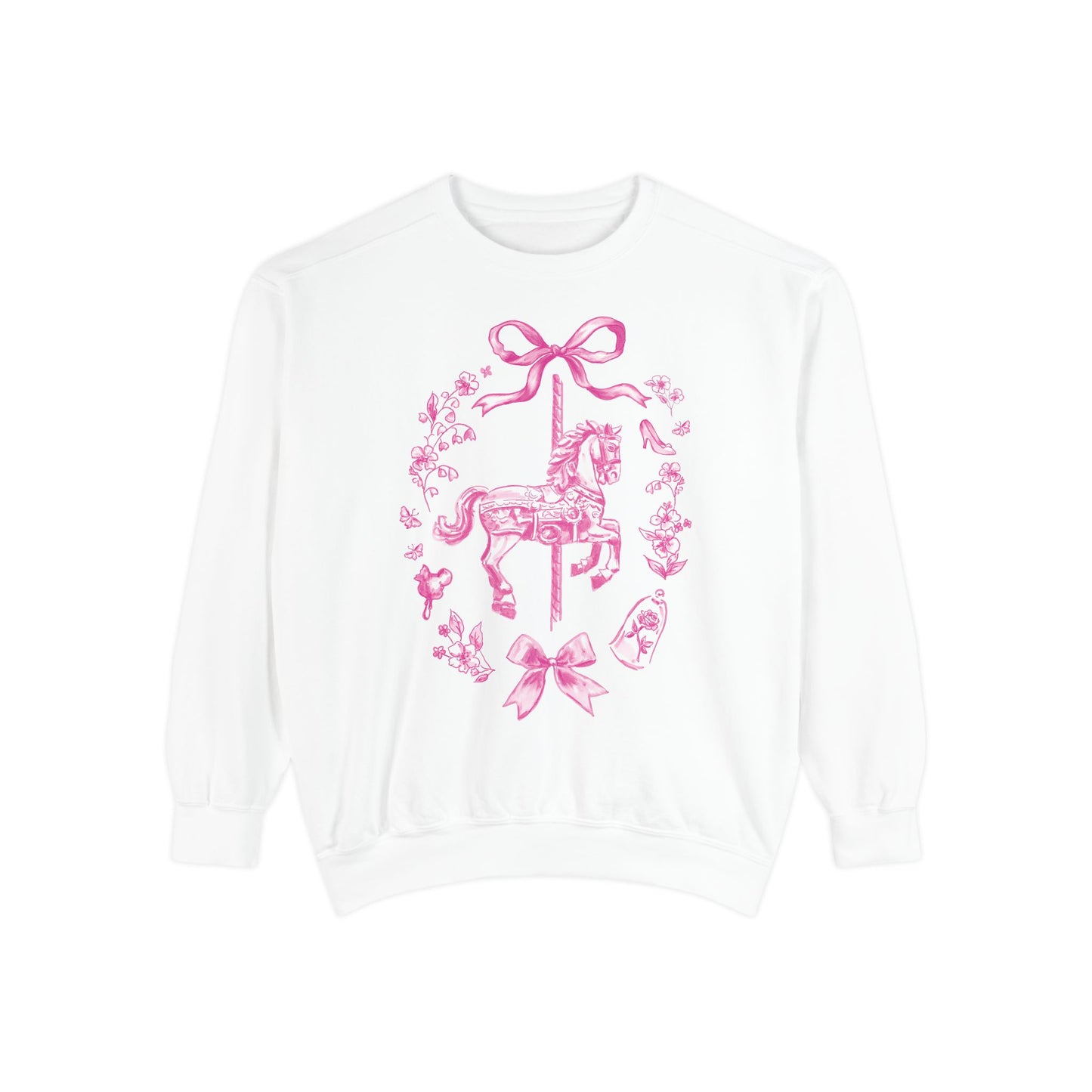 Coquette Carousel Sweatshirt (Pink) | Adult Comfort Colors Unisex