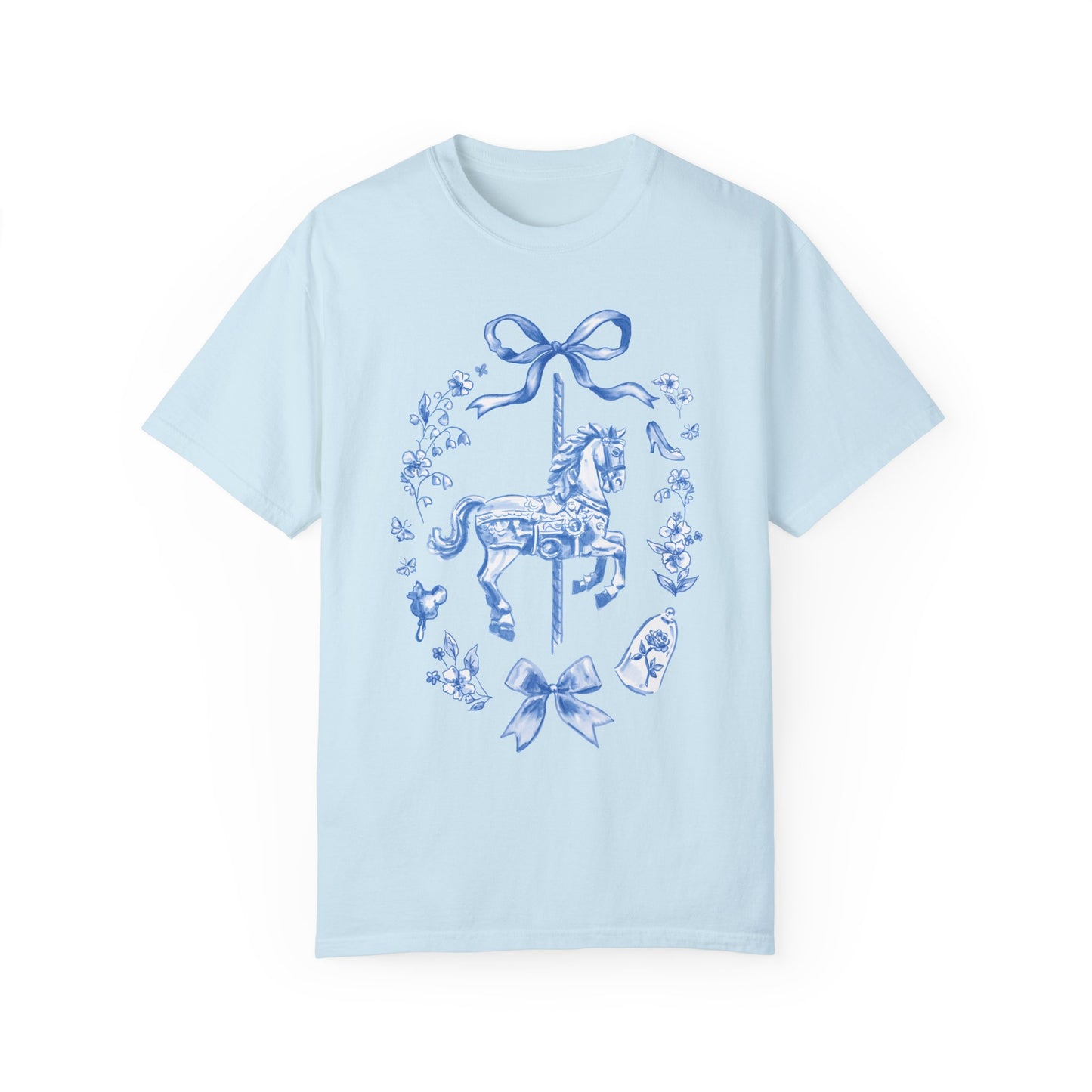 Coquette Carousel T-Shirt (Blue) | Adult Comfort Colors Unisex