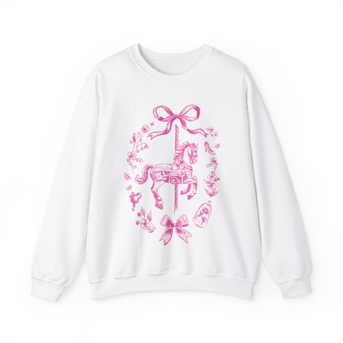 Coquette Carousel Sweatshirt (Pink) | Adult Gildan Unisex