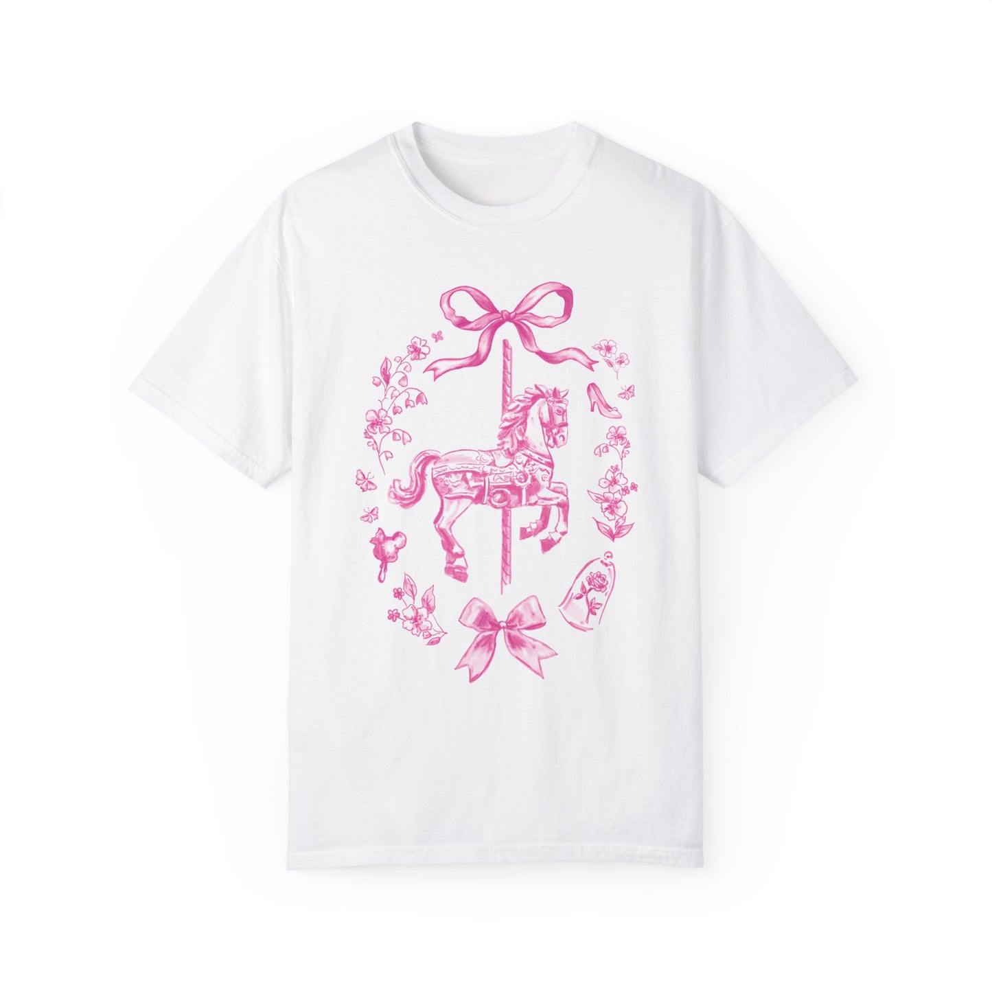 Coquette Carousel T-Shirt (Pink) | Adult Comfort Colors Unisex