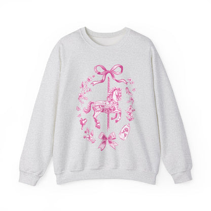 Coquette Carousel Sweatshirt (Pink) | Adult Gildan Unisex