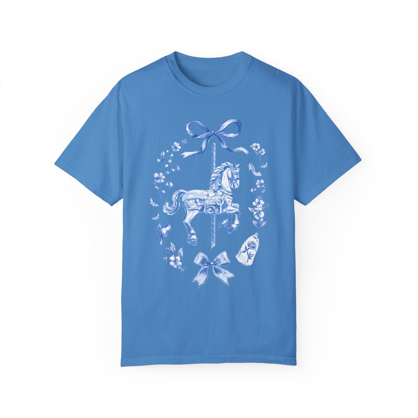 Coquette Carousel T-Shirt (Blue) | Adult Comfort Colors Unisex