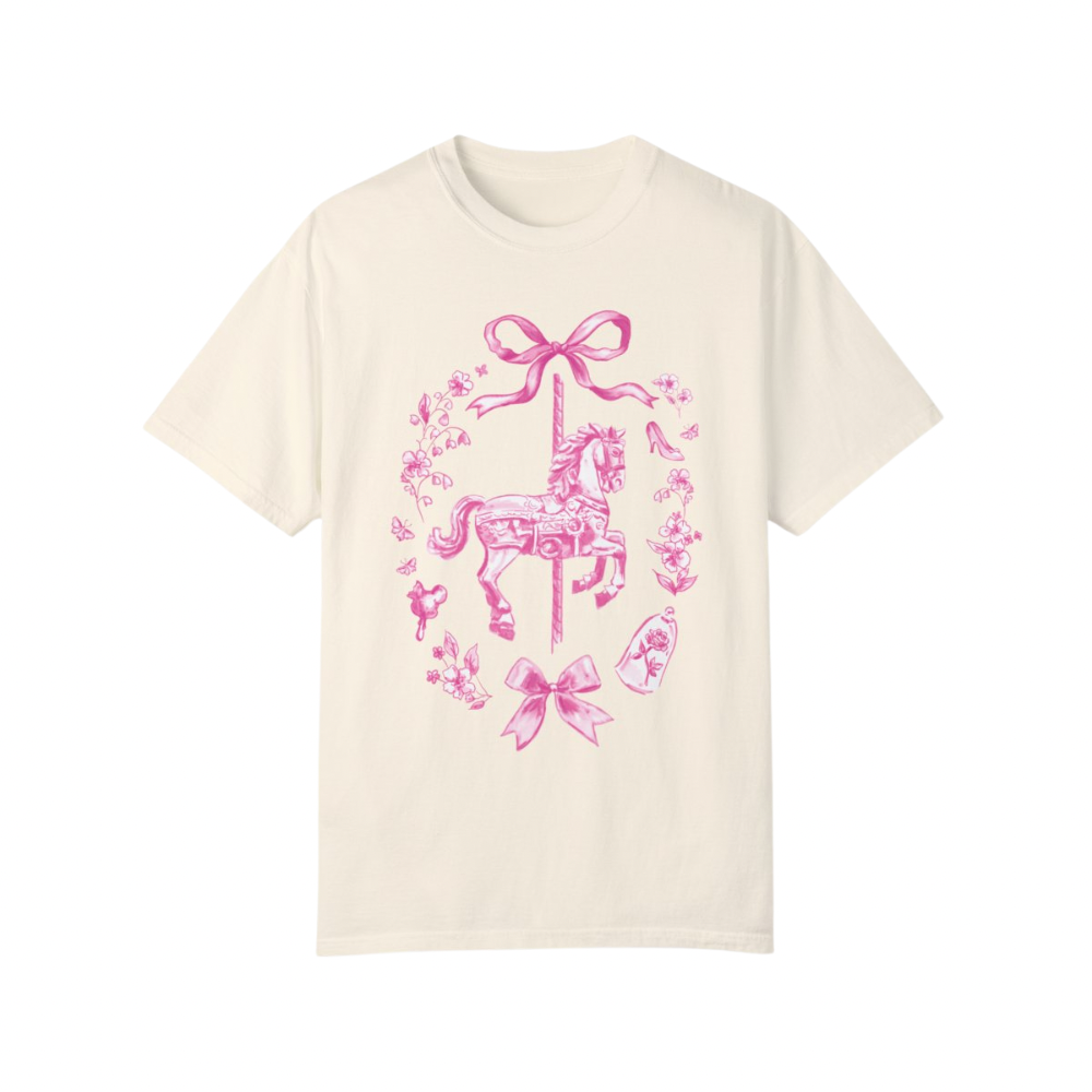 Coquette Carousel T-Shirt (Pink) | Adult Comfort Colors Unisex