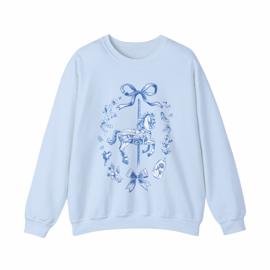 Coquette Carousel Sweatshirt (Blue) | Adult Gildan Unisex